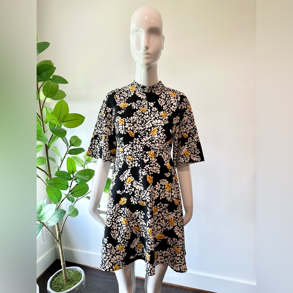 Zara Floral Black and Yellow Dress